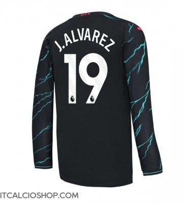 Manchester City Julian Alvarez #19 Terza Maglia 2023-24 Manica Lunga